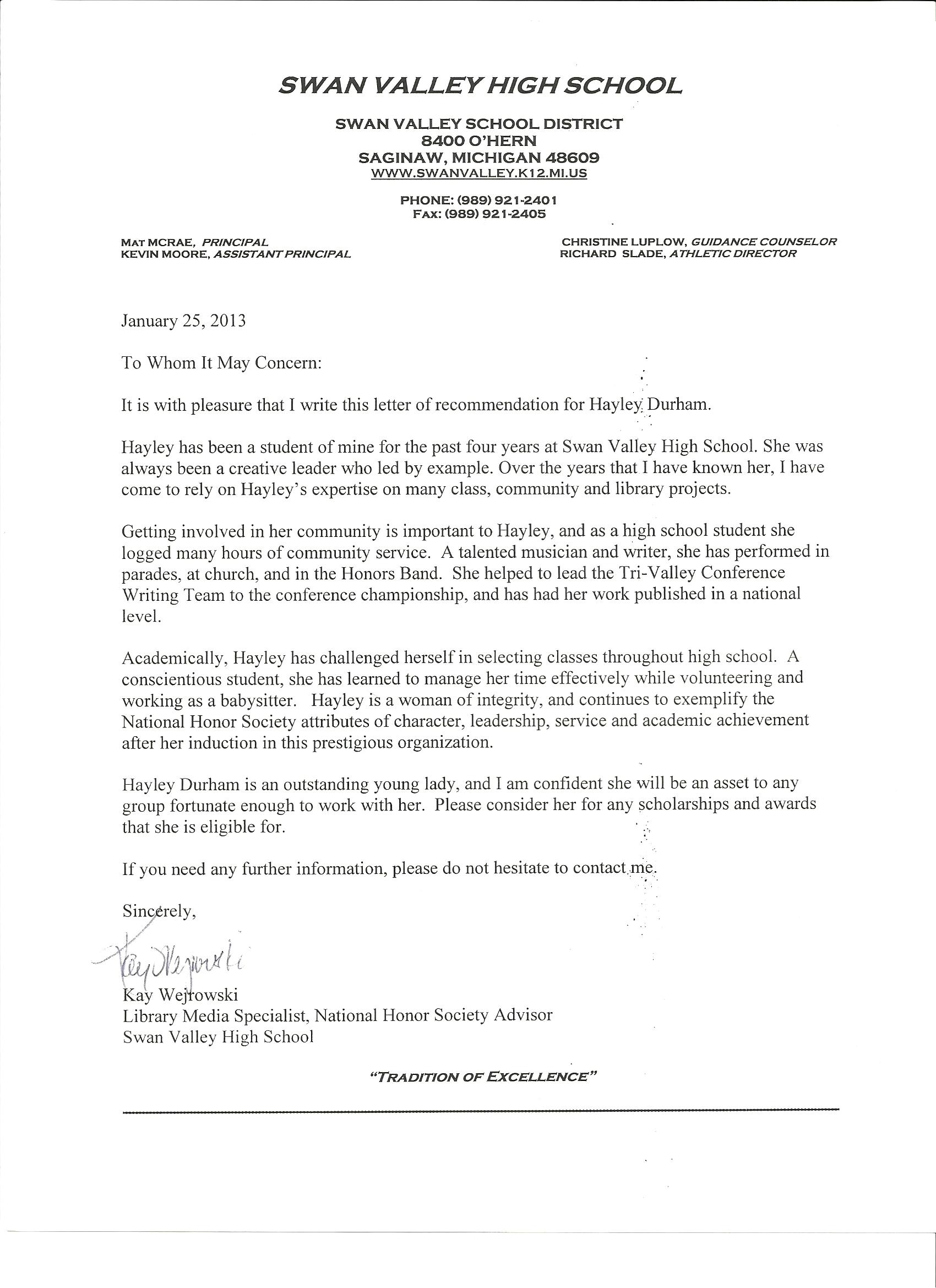 Nhs Letter Of Recommendation Template from hayleydurhamportfolio.weebly.com